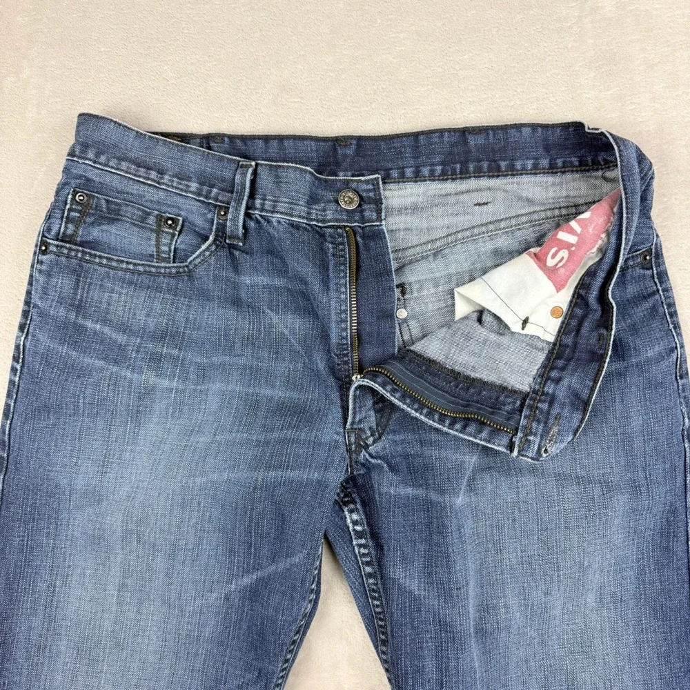 Levis 527 Jeans Men 38x32 (Fit 36x29) Blue Bootcut Slim Leather Patch Rodeo 2010
